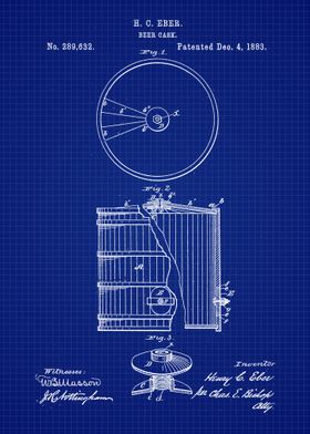 Beer Cask Patent Blueprint