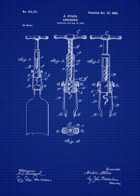 Corkscrew Patent Blueprint