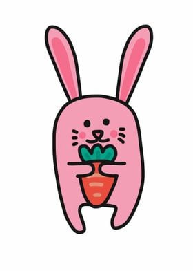 Easter pink rabbit carrot