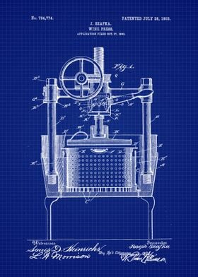 1903 Wine Press Patent 