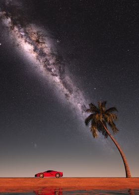 Super car and milky way