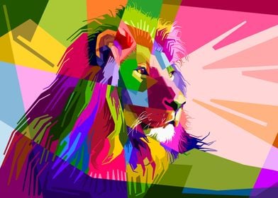 Colorful Abstract Lion