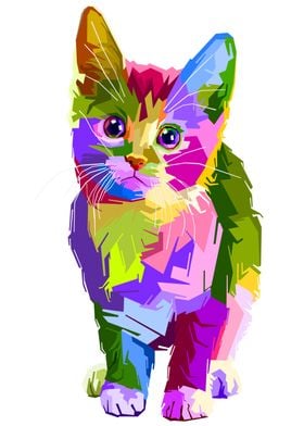 Colorful Abstract Cat