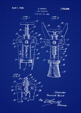 1930 Cork Extractor Patent