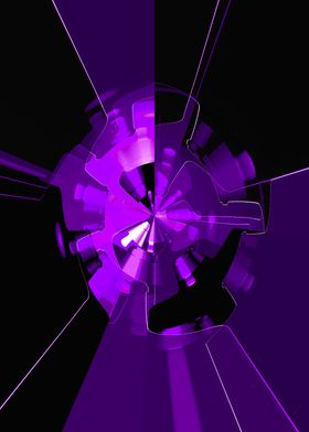 Purple Wheels Abstract
