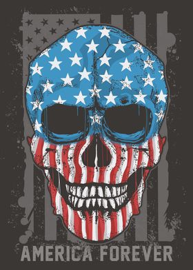 America Forever Skull