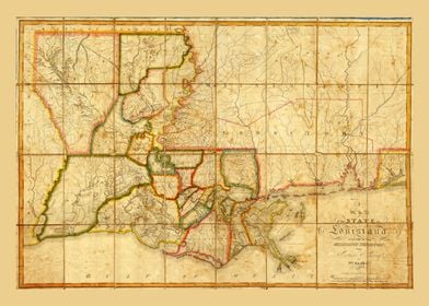 Map of Louisiana 1816