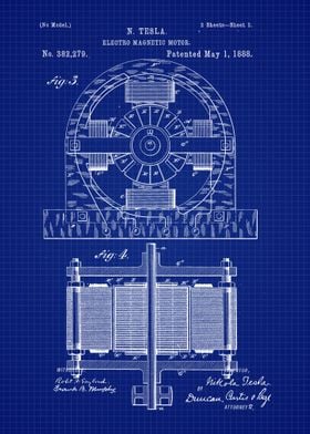 1888 Tesla Motor Patent