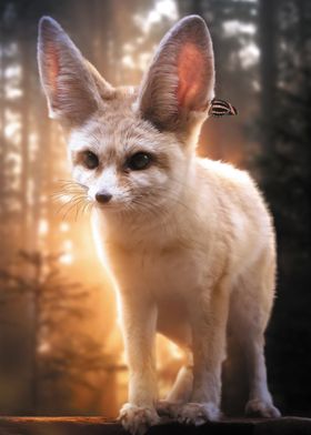 Fennec Fox and Butterfly
