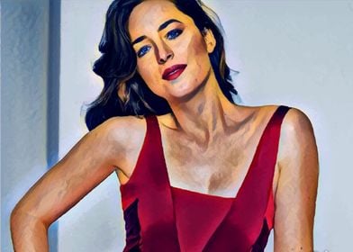 Dakota Johnson in Red