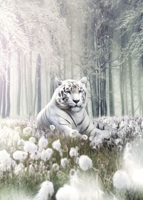 The Relaxing White Tiger