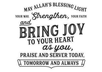 may Allahs blessing light