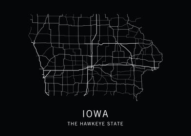 Iowa State Road Map