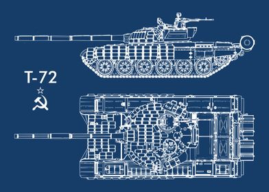 T72 Soviet Russian Tank Poster By Atomic Chinook Displate