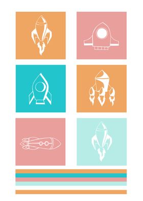 RocketShip Cute Colorful 2