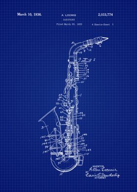 1936 Saxophone Blueprint