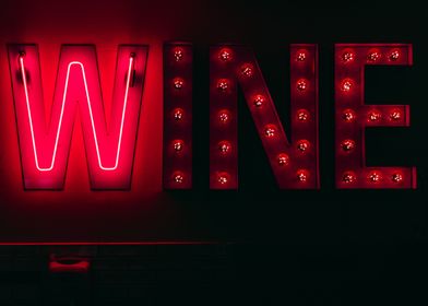 Neon wine sign