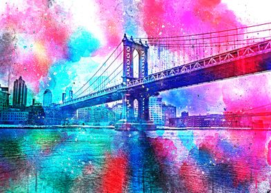 Pink New York Bridge