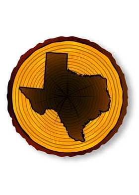 Texas Map On Timber