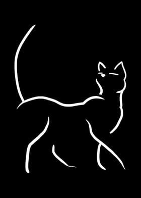 Cat Walking Minimal Art