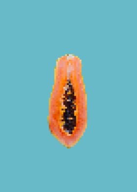 Fruit Pixel Art Papaya