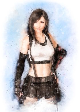 tifa lockhart art 2 poster print by petsart design displate usd