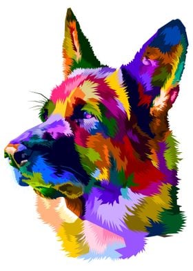 Colorful Dog Head