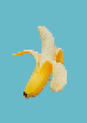 Fruit Pixel Art Banana