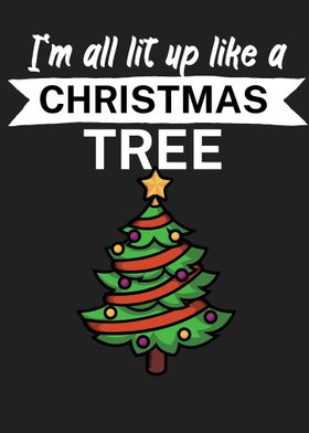 Lit up Christmas tree