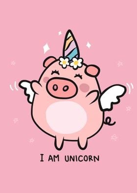 Pig unicorn cartoon