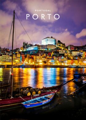 Porto skyline night