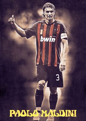 Paolo Maldini Poster, AC Milan Poster, AC Milan Wall Art, AC Milan Print,  Football Poster, Football Print, Maldini Poster, Maldini Print -  Israel