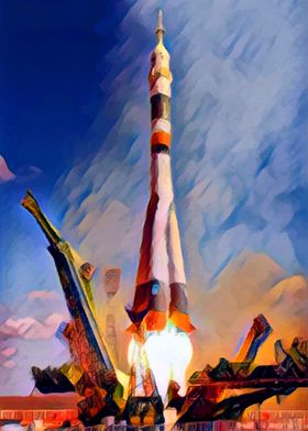 Painted Rocket Launch Pad