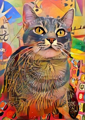 Cat portrait painting