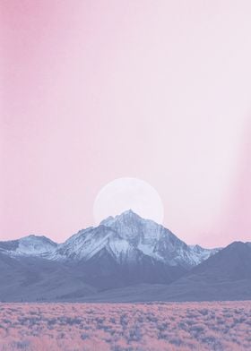 mountain and moon