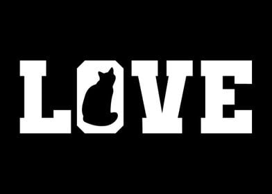 Love Typography Calico Cat