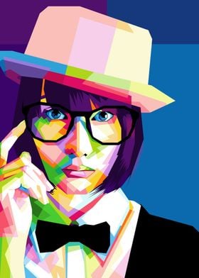 Girl with glasses in WPAP