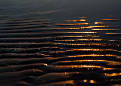 Beach sand during sunset