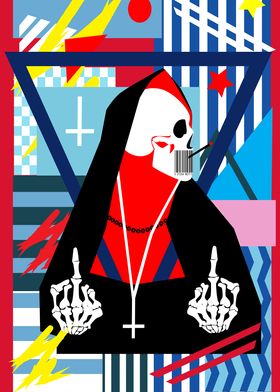 Skull nun with inverted cr