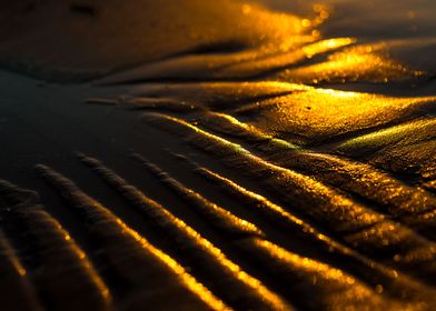 Beach sand during sunset