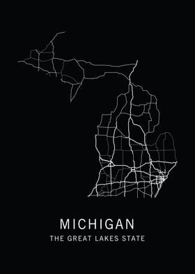 Michigan State Road Map