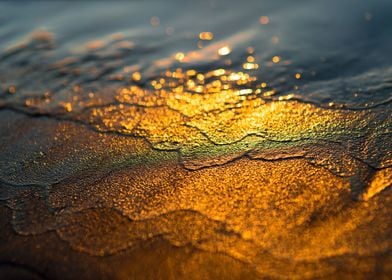 Beach sand during sunset