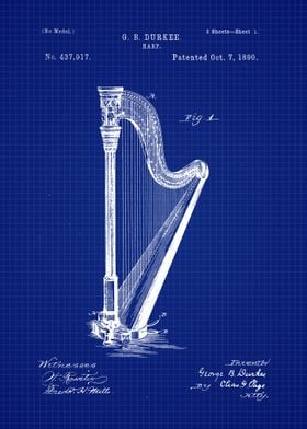 1890 Harp Patent Art