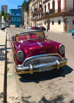 Parked cuban car in Havana