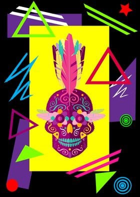 Colorful Indian skull with