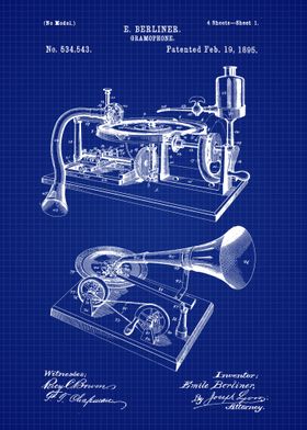 1895 Gramophone Patent