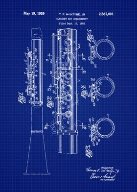 1959 Clarinet Key Patent