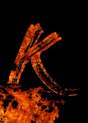 Burning on Fire Letter K