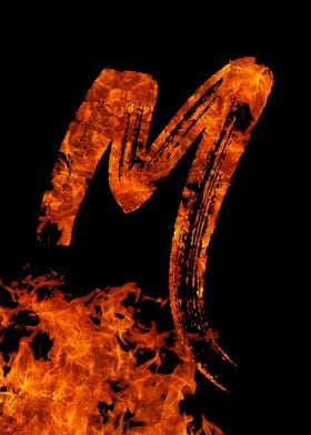 Burning on Fire Letter M