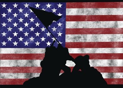 US Flag Over Iwo Jima